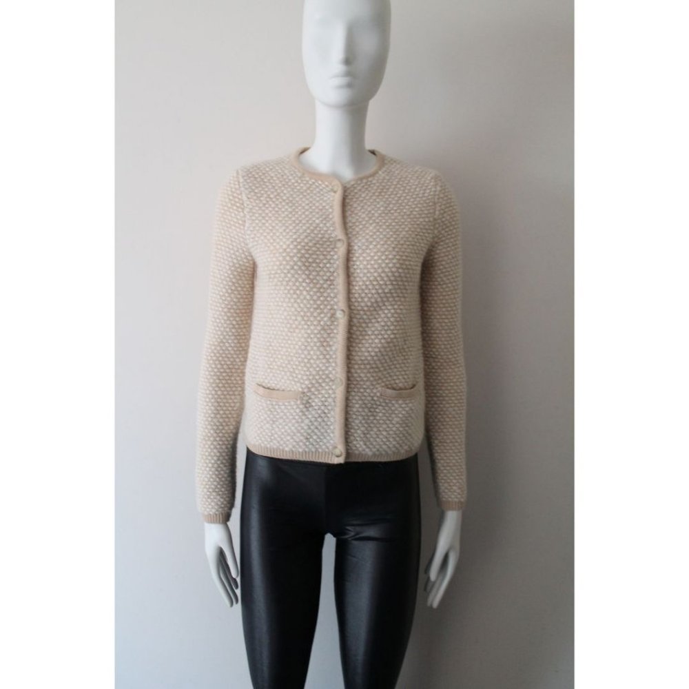 Escada Sport Mohair and Cashmere Knitted Cardigan in Ricepaper Beige Size XS